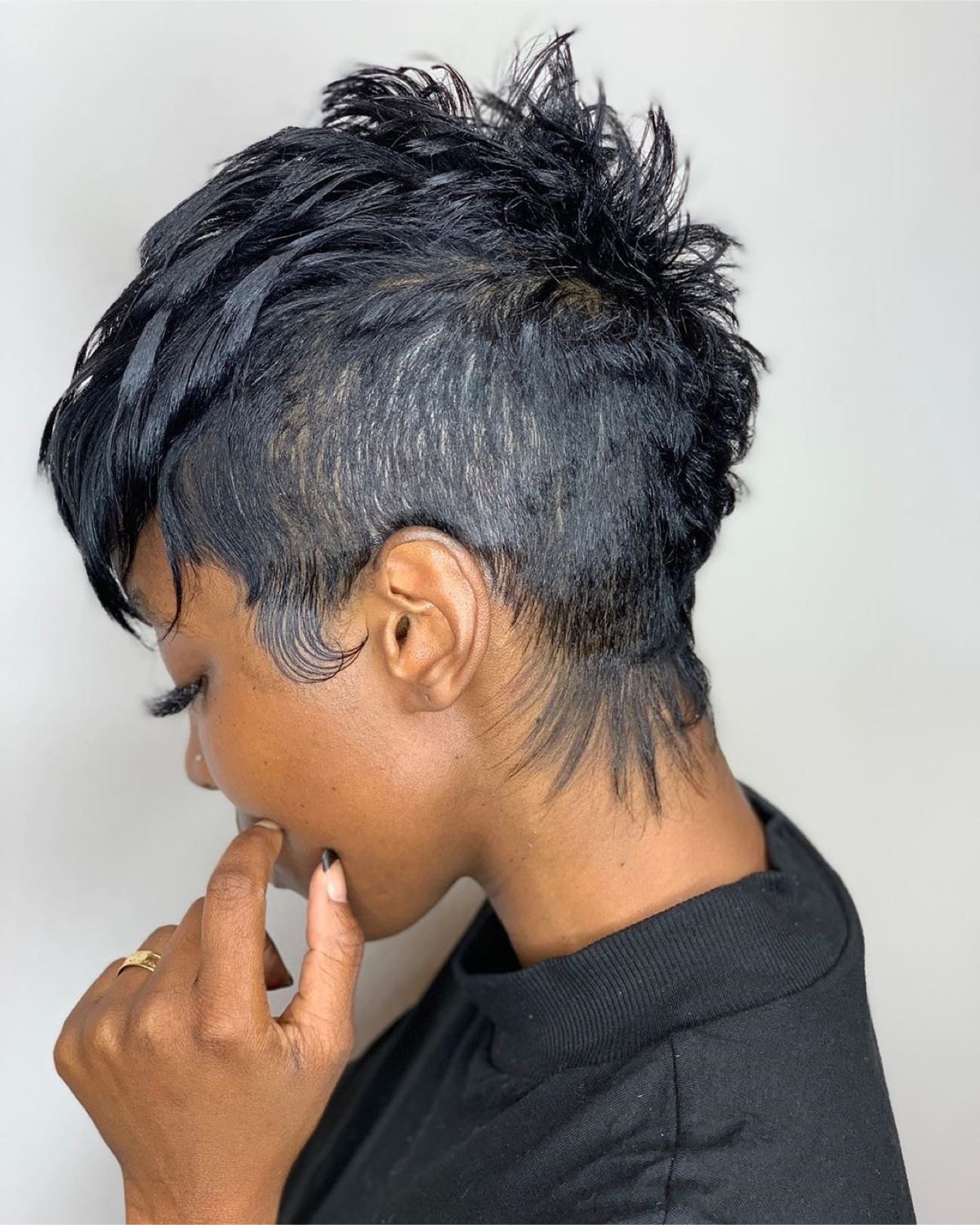 The Textured Pixie with Shaved Designs