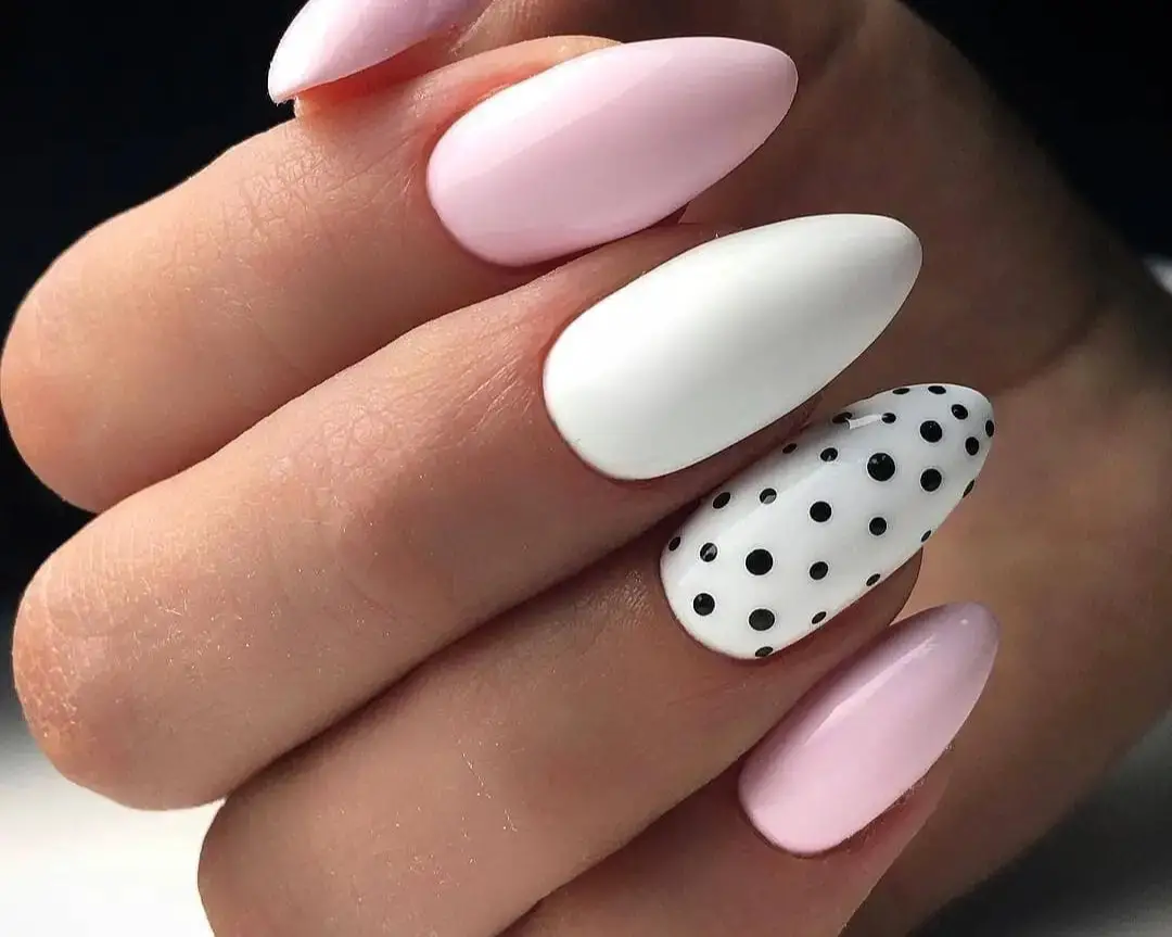 Soft Pink and White Polka Dots