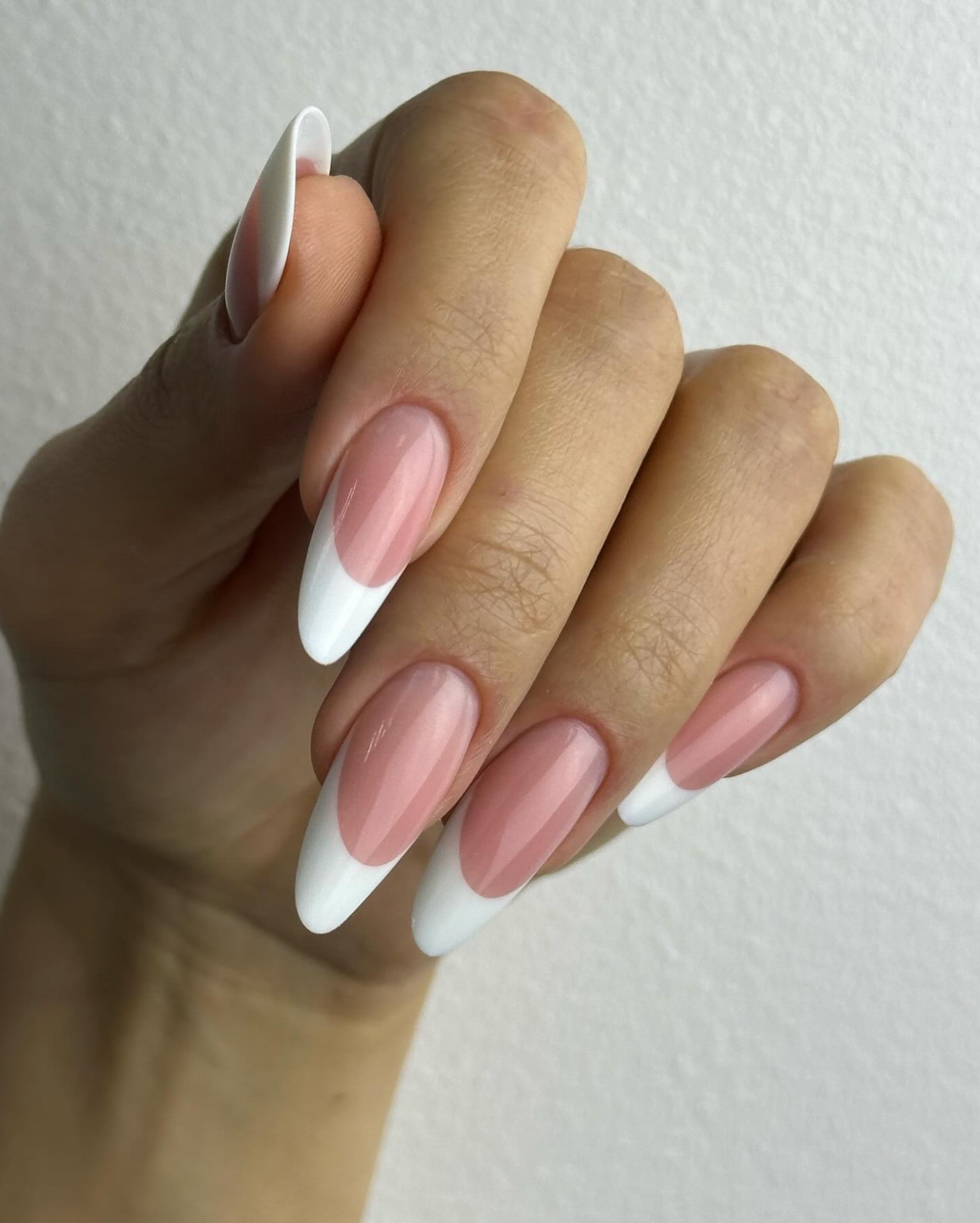 Classic French Almond Nails