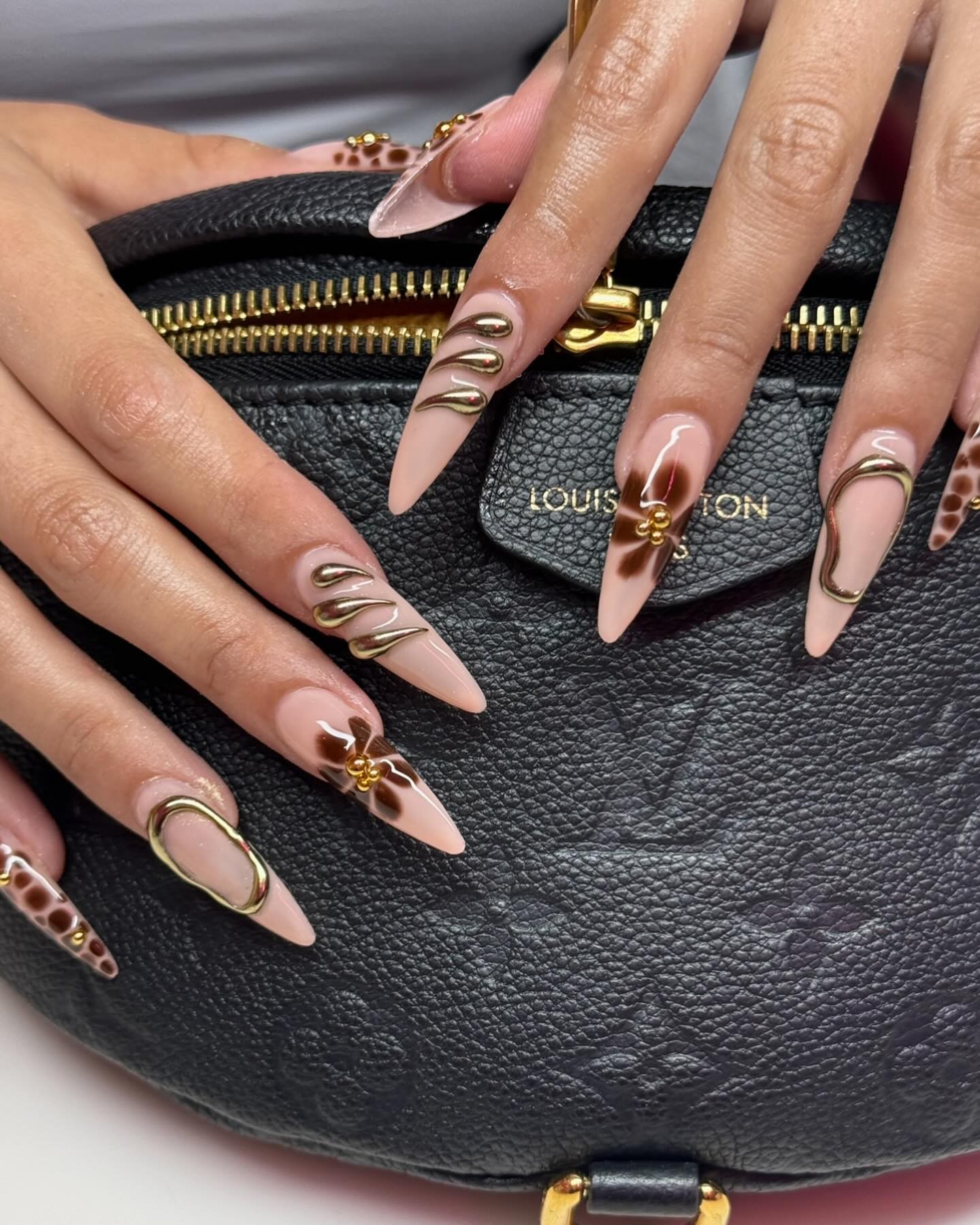 Luxe Gold Accented Nails