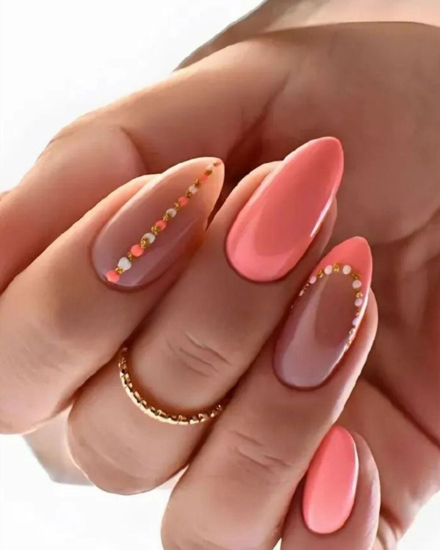 Pink Ombre with Golden Glitz