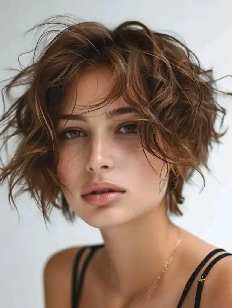 The Freckled Beauty: Curly Messy Bob