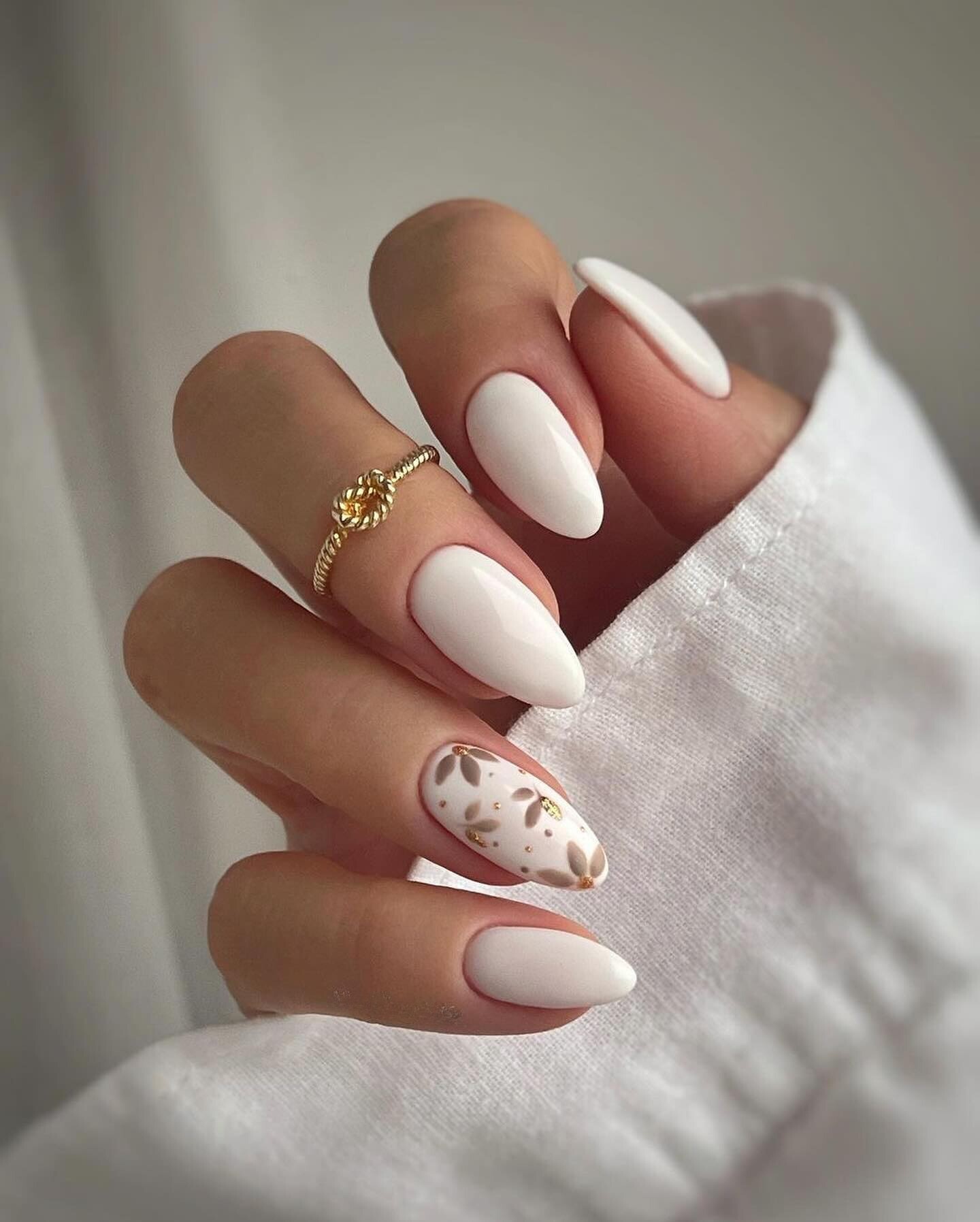 White Chic with Gold Florals