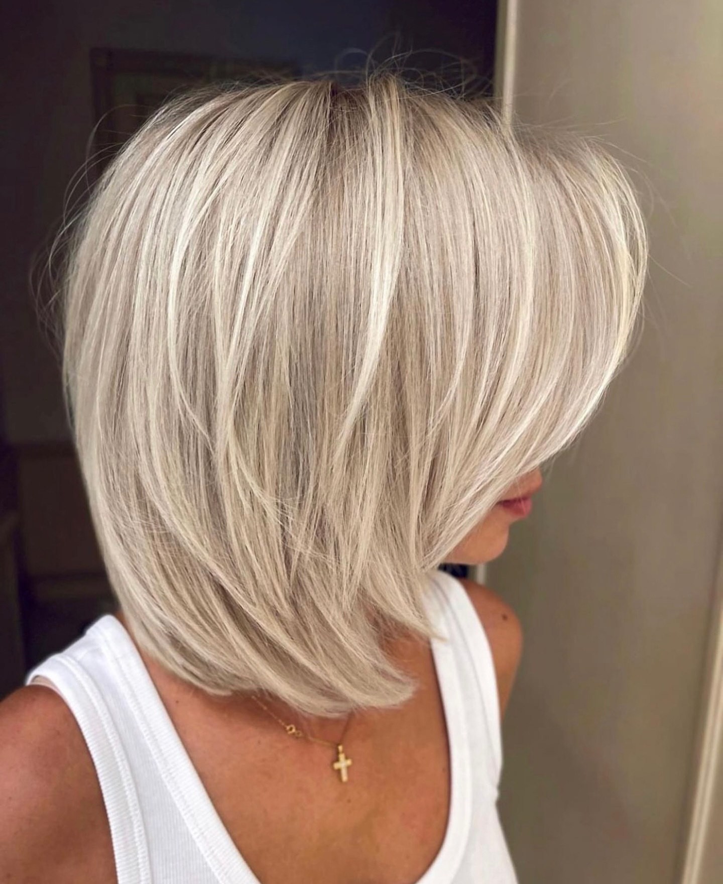 Chic Silver Blonde Bob