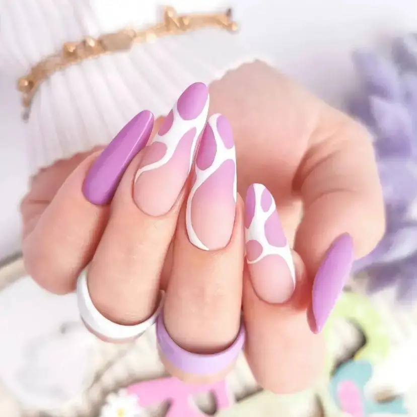 Futuristic Fluidity in Pastel Purple