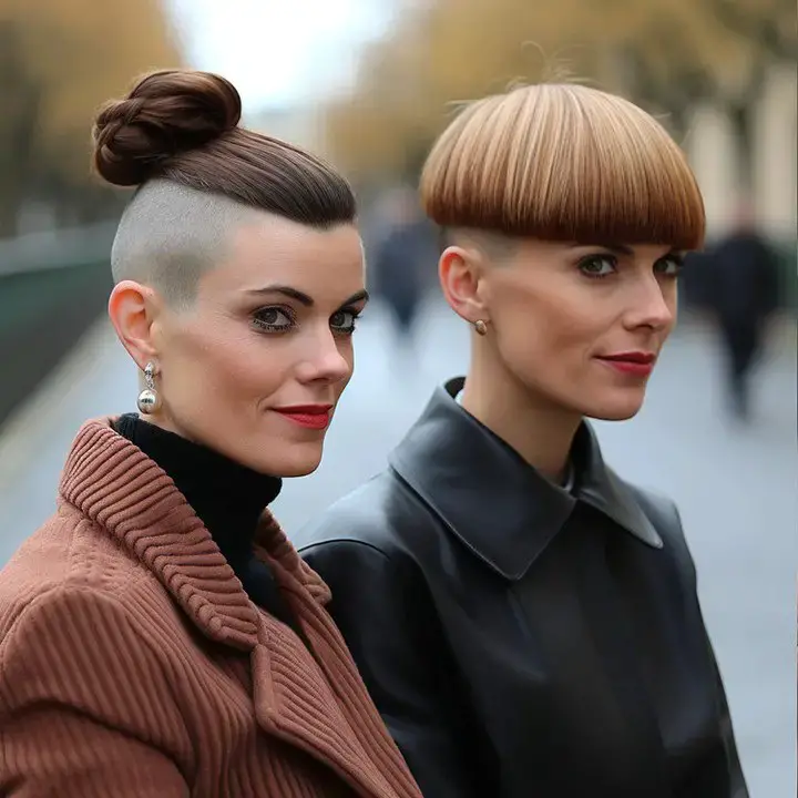 The Avant-Garde Edge: Shaved Sides with Bold Bangs