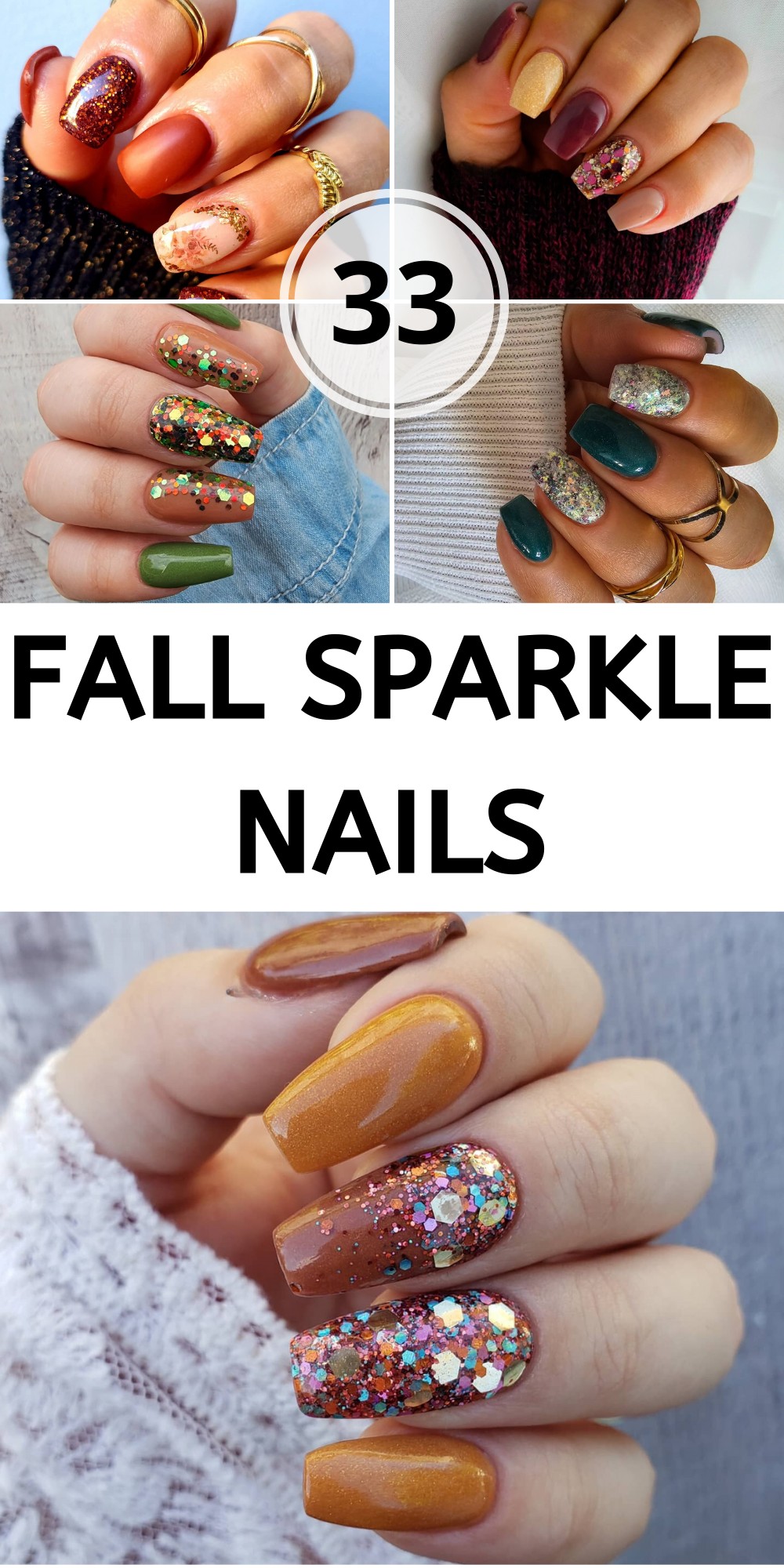 Autumn Leaves with Gold Glitter