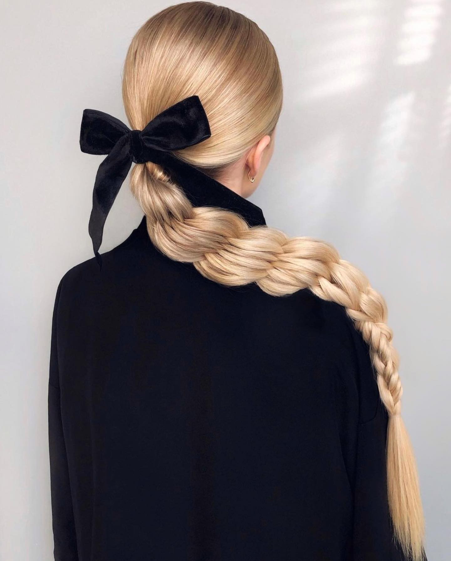 Elegant Straight Ponytail with a Bow