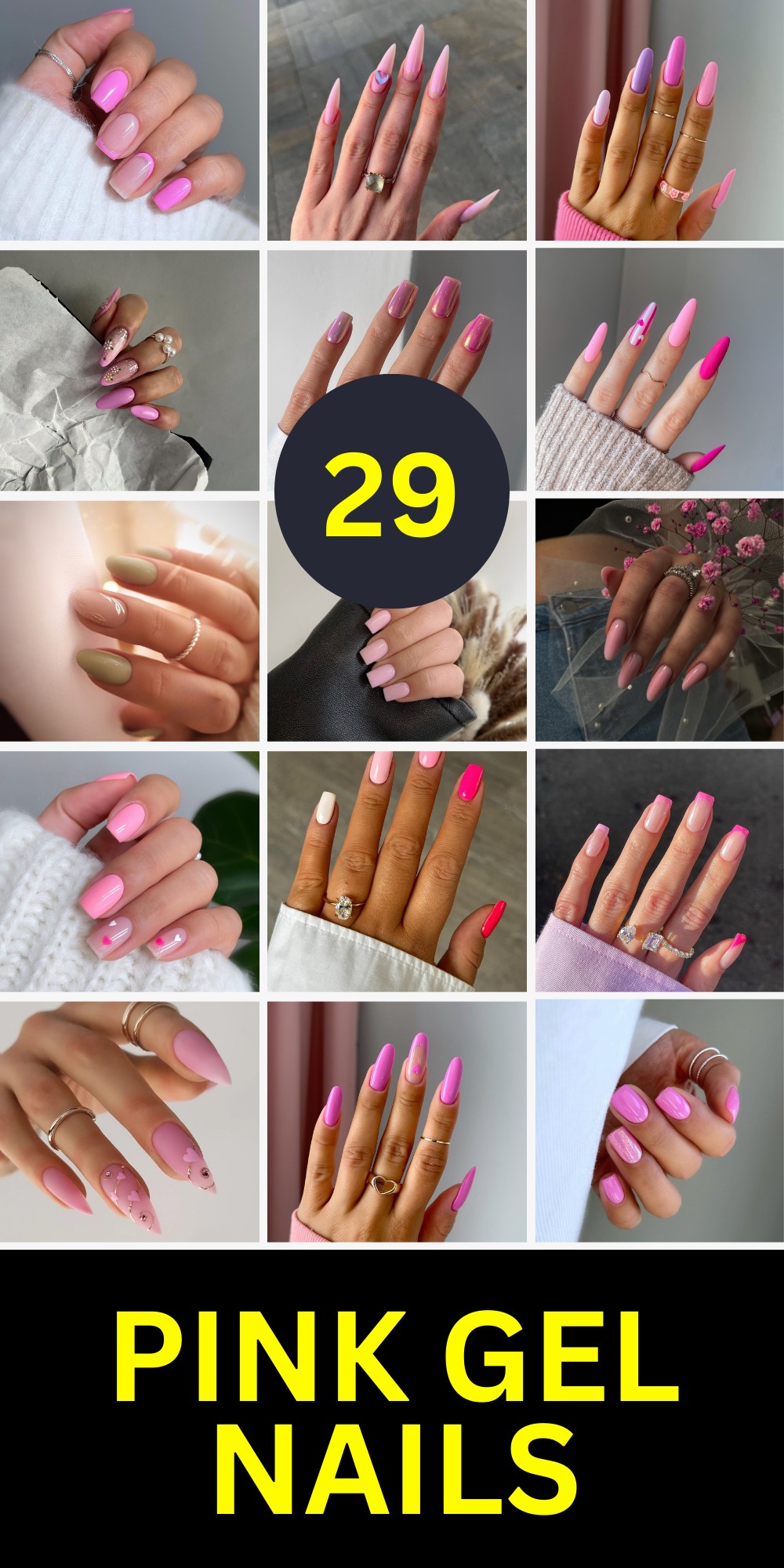 Sophisticated Pink Almond Nails with Modern Art