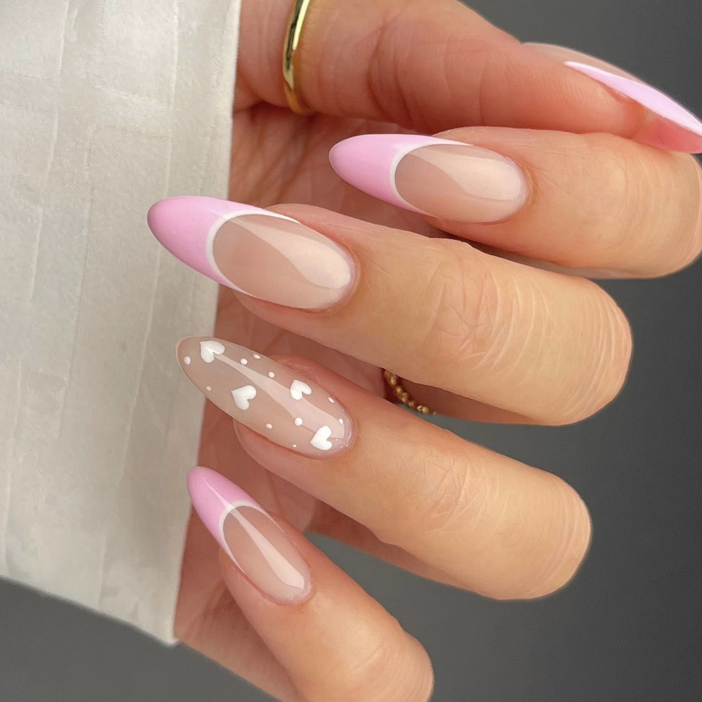 Whisper of Elegance: Soft Pink with Negative Space and Delicate Dots