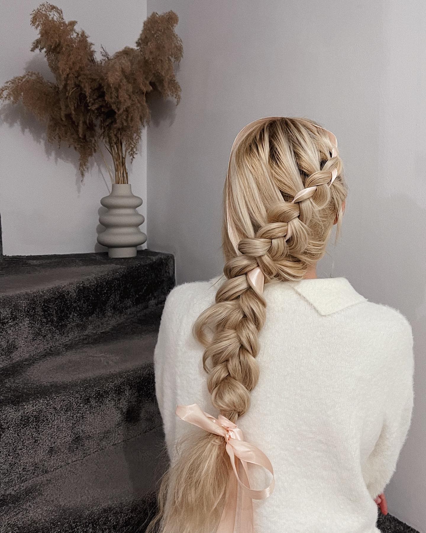 Braided Ribbon Ponytail