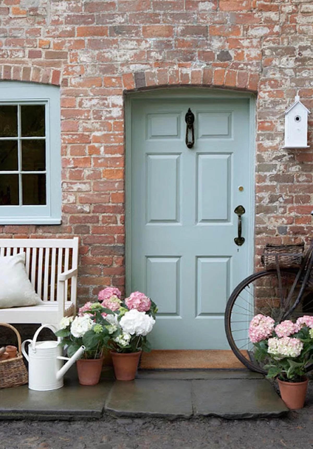 Springtime Hydrangea Front Porch Pots