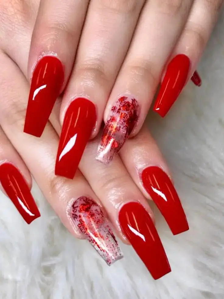 Fierce and Festive: Red with Silver Flecks