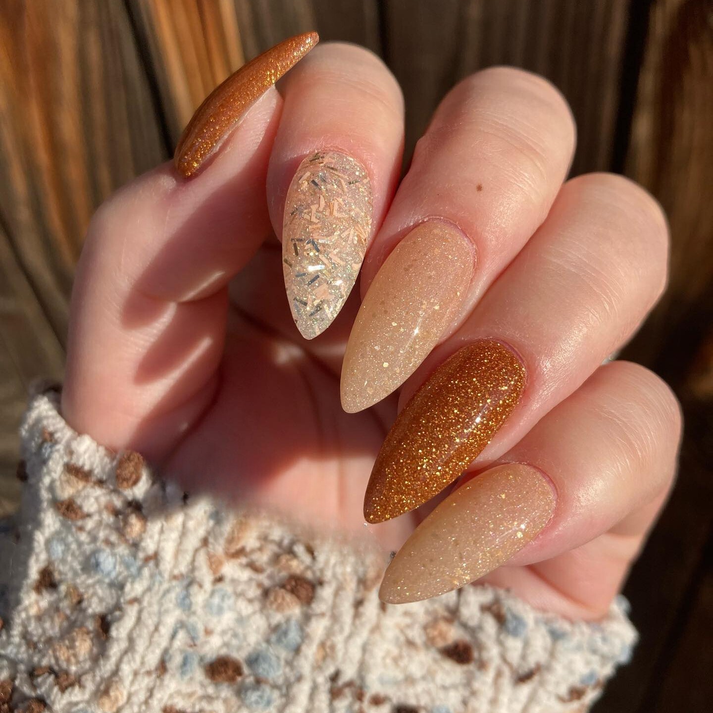 Autumn Leaves with Gold Glitter