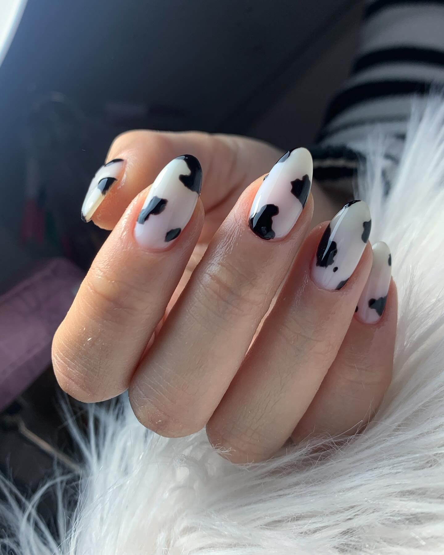 Minimalist Cow Print Nails