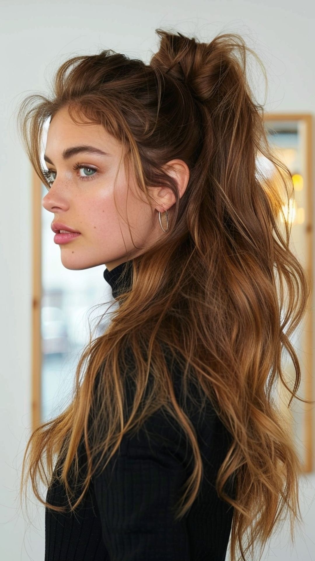 Voluminous Half-Up Ponytail