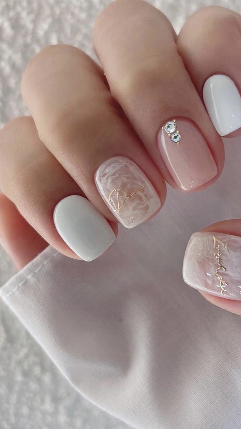 Subtle Elegance with Gold Flakes