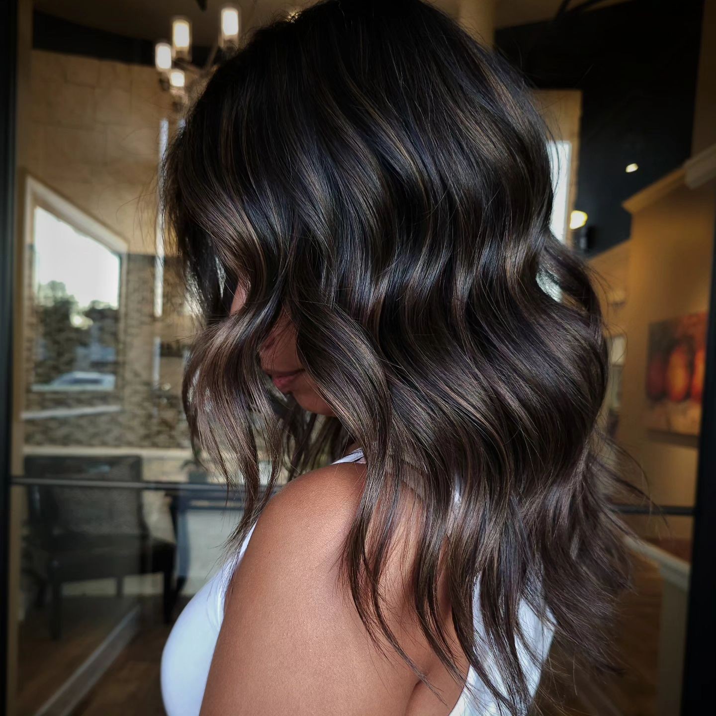 Deep Mocha with Soft Highlights