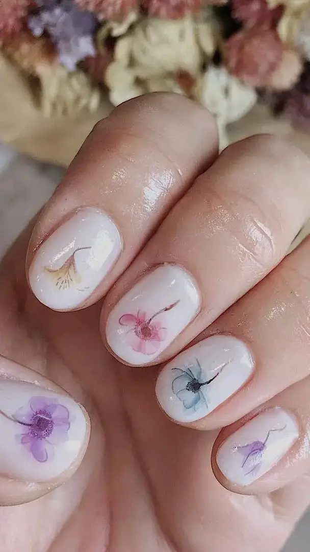 Pressed Flowers on Ivory