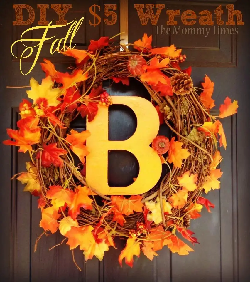 A Fall Initial Wreath is Pure Gold for the Front Door