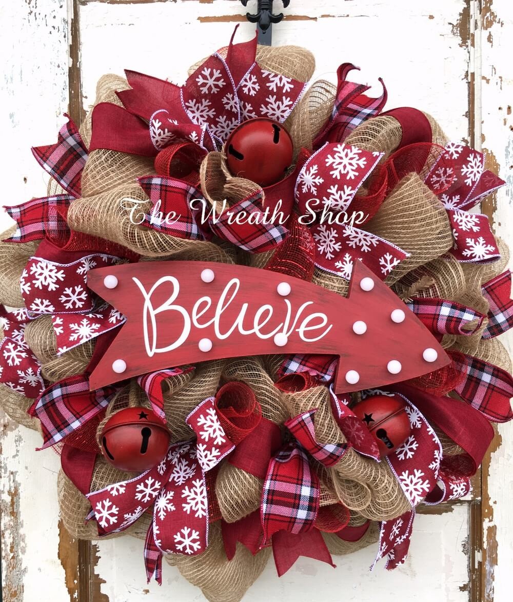 Believe in Christmas Patterns Wreath