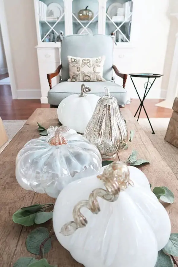 Whimsical Glass Pumpkin Display