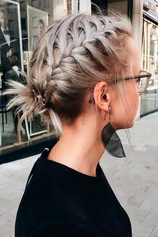 Playful Side Braid with Bun