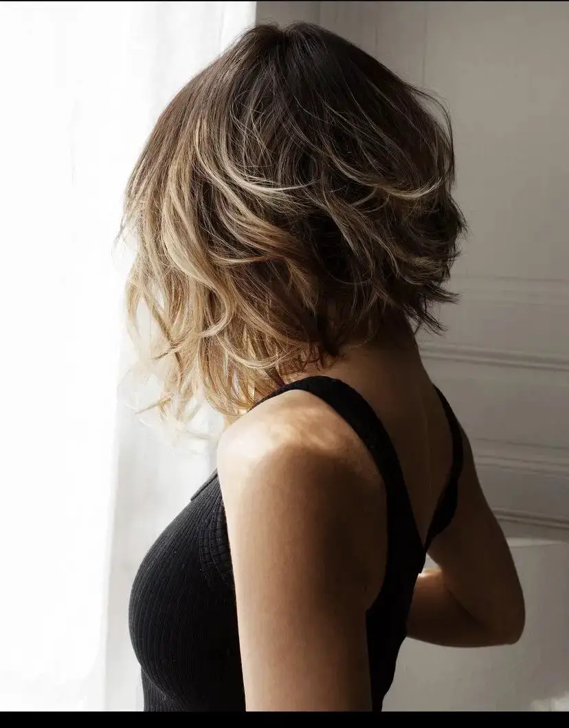 The Golden-Hued Balayage Bob