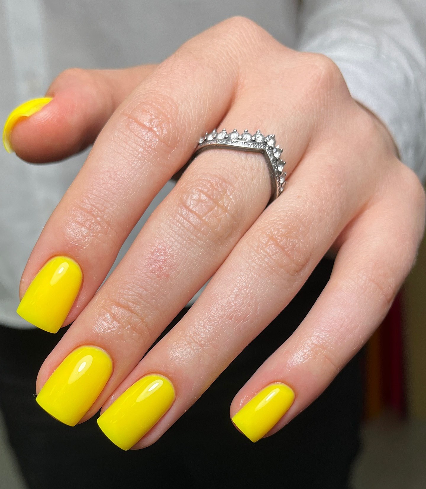 Yellow Half-Moon Manicure