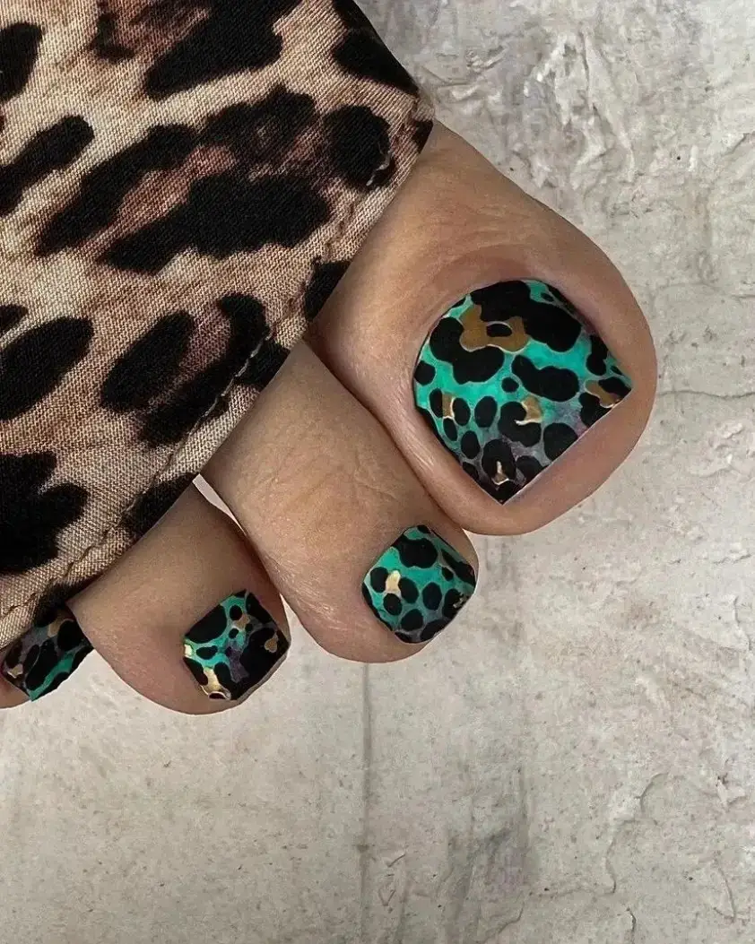 Turquoise Leopard Print