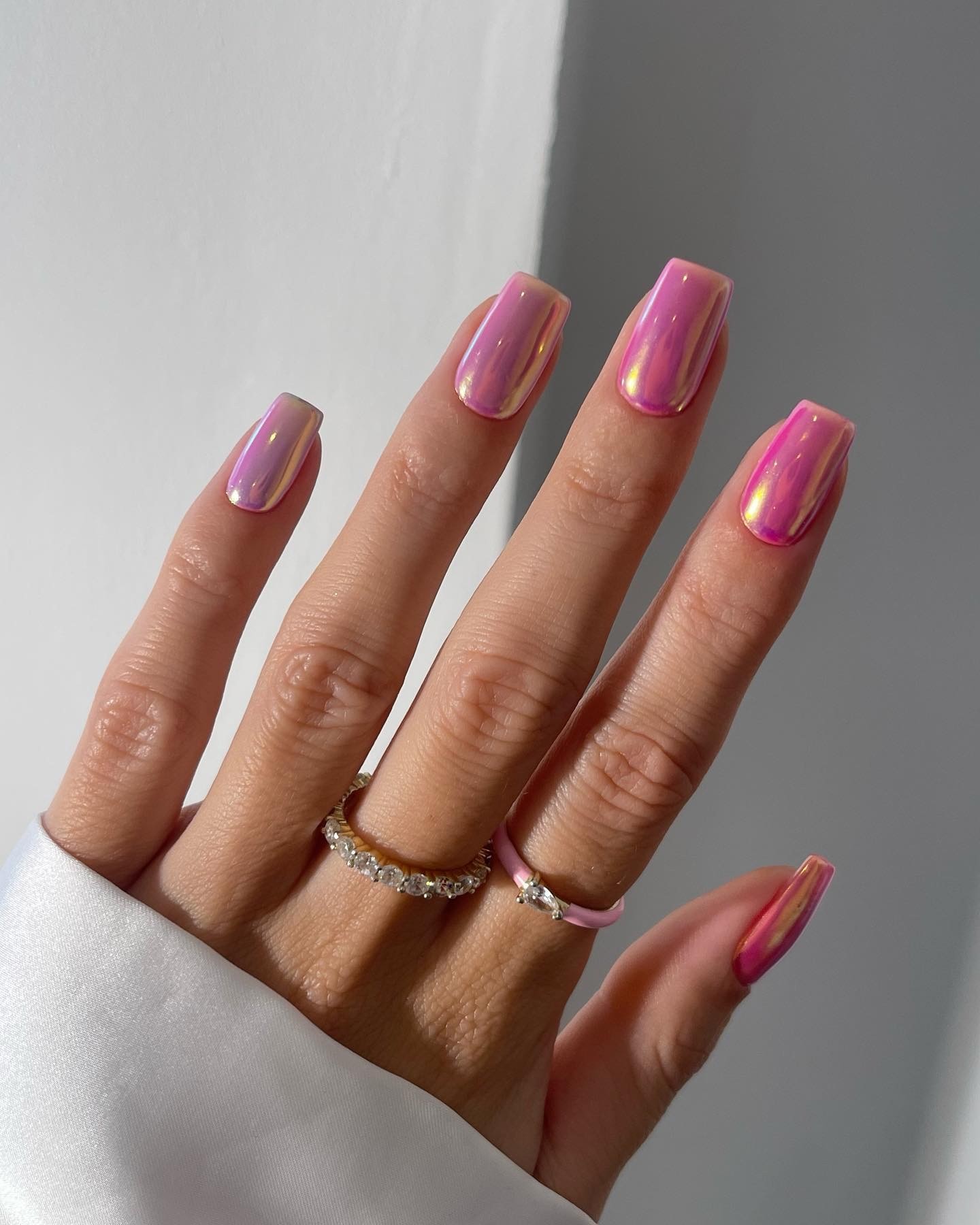 Pink Chrome Glow: The New Office Chic