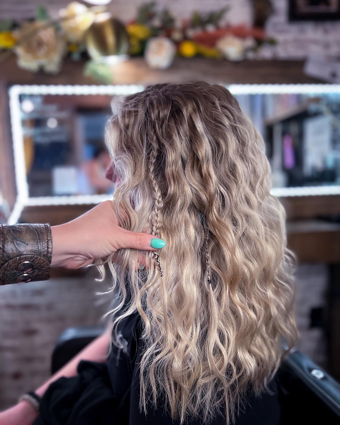 Subtle Side Braids with Textured Waves