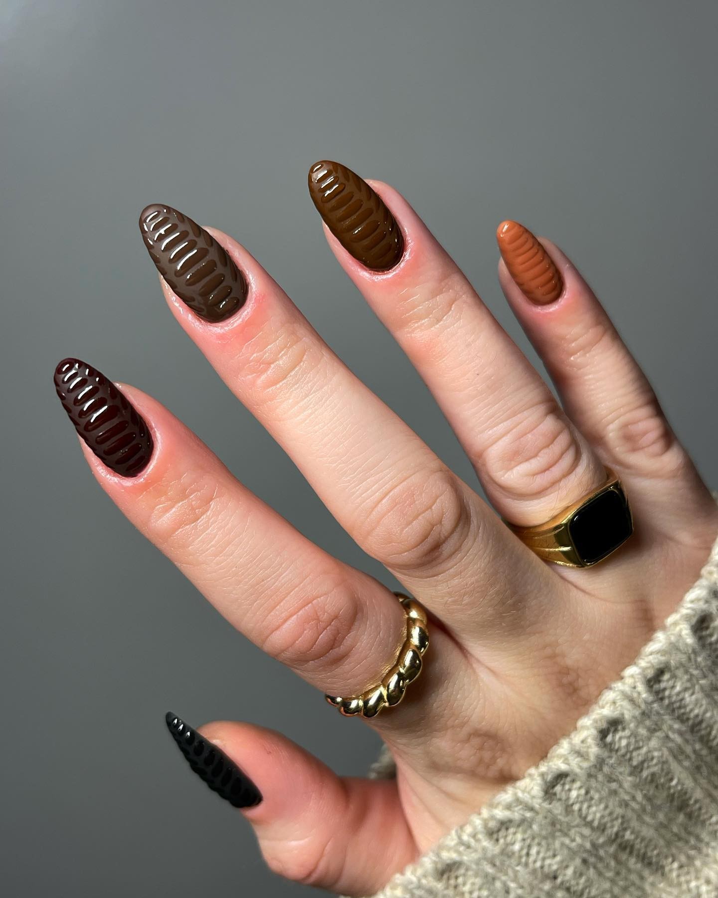 Textured Brown Nails