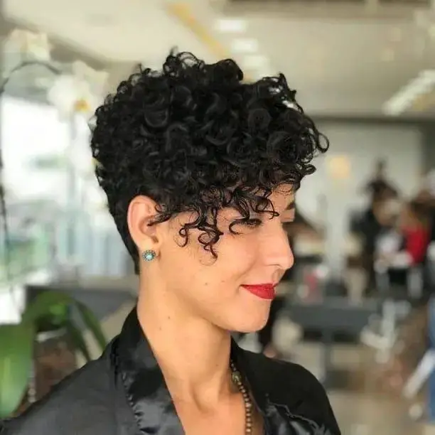 Classic Curly Pixie with a Modern Twist