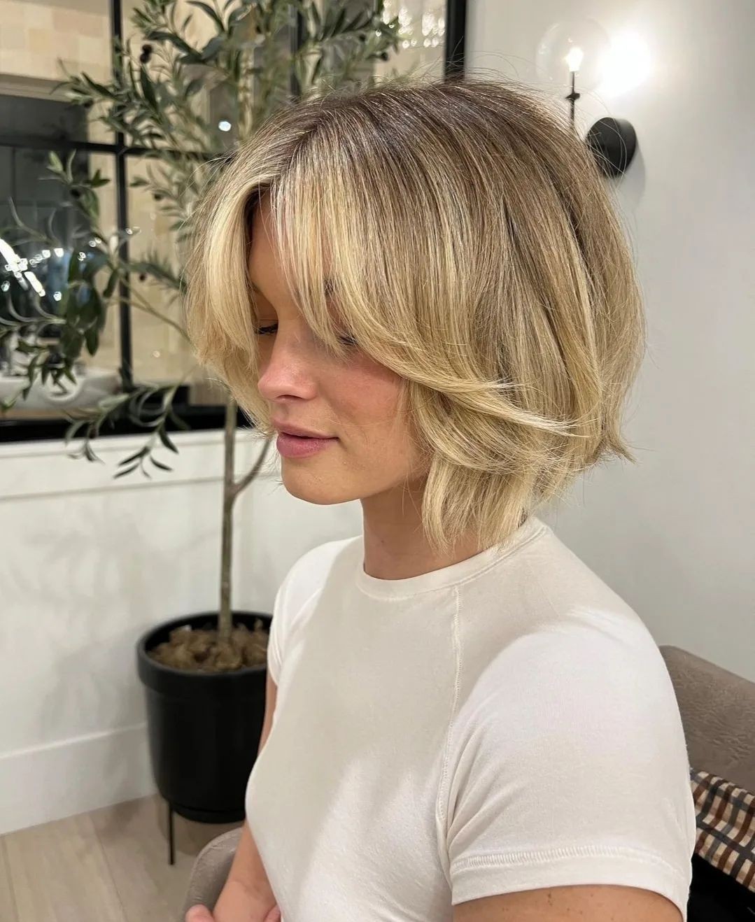 Blonde Bob with Soft Waves