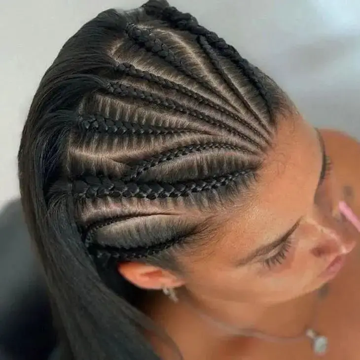 The Elegance of Side-Swept Cornrows