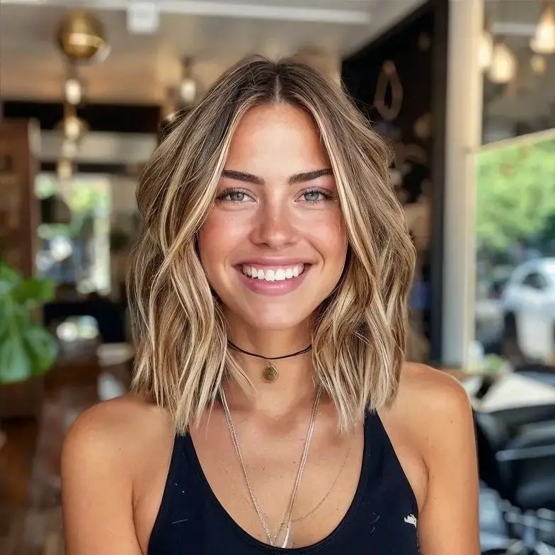 Lively Layered Blonde Bob